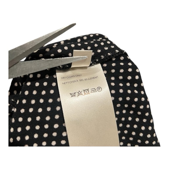 Anthropologie Womens Maeve Wrap Blouse Top Black White Polka Dot Size 4 - Picture 13 of 15